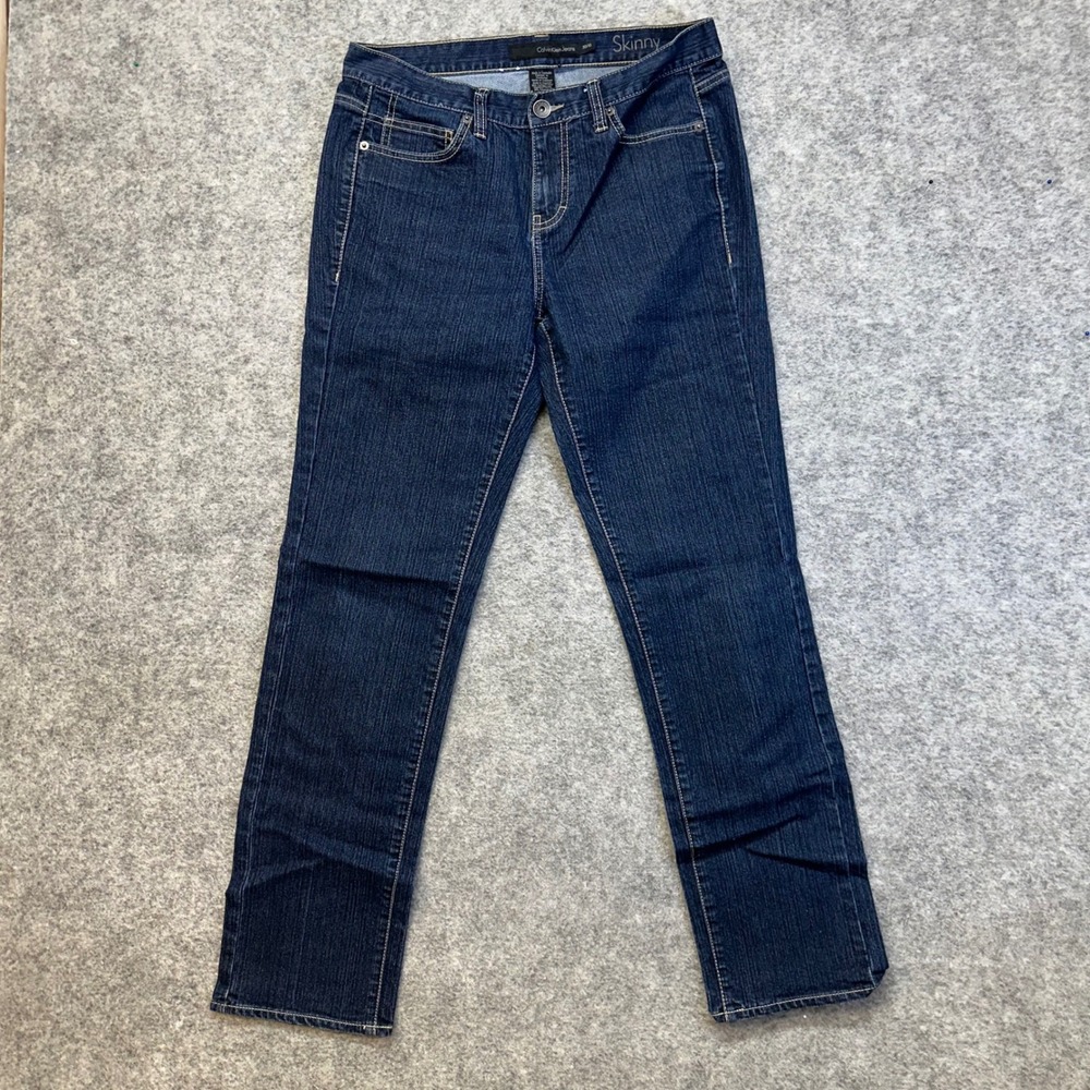 Calvin Klein Straight Leg Jeans Women 10/33 Dark Wash Blue WB98A64